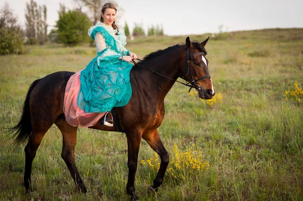 Horsewoman riding. — Stock Photo, Image