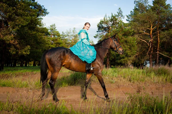 Horsewoman riding. — Stock Photo, Image