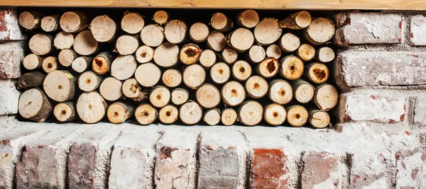 Stapel brandhout — Stockfoto