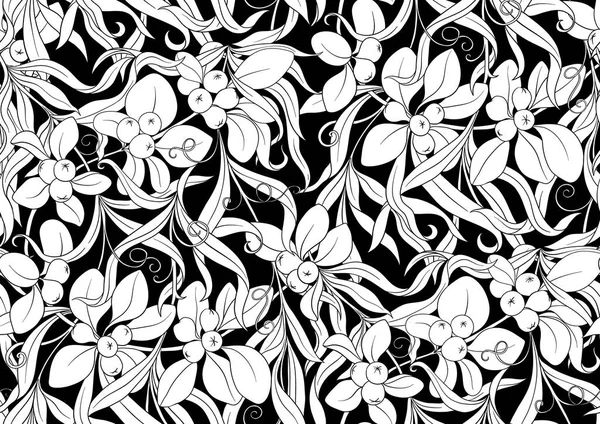 Motif floral sans couture, fond Dans le style art nouveau — Image vectorielle