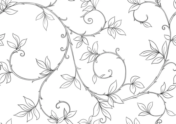 Motif floral sans couture, fond Dans le style art nouveau — Image vectorielle