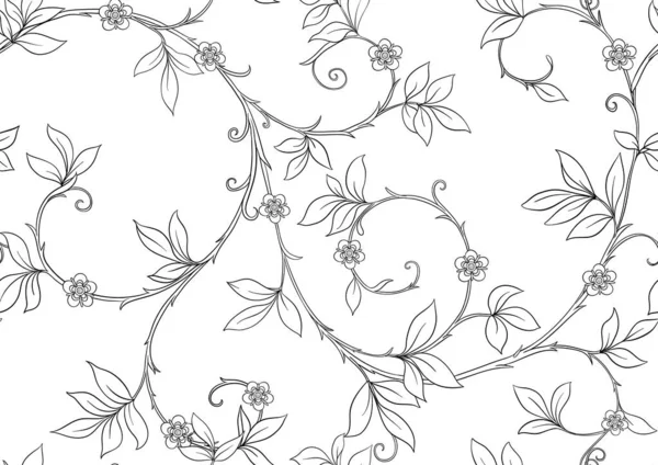 Motif floral sans couture, fond Dans le style art nouveau — Image vectorielle