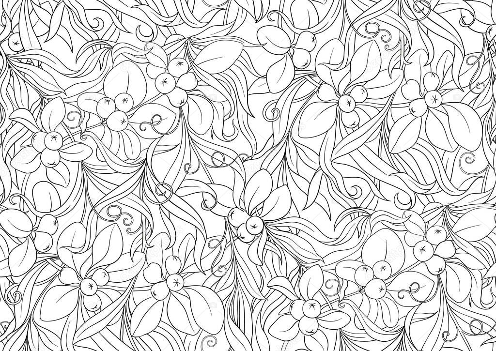 Floral Seamless pattern, background In art nouveau style