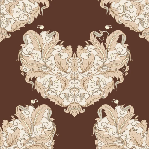 Nahtloses Muster, Hintergrund im Stil des Barock, der Renaissance — Stockvektor