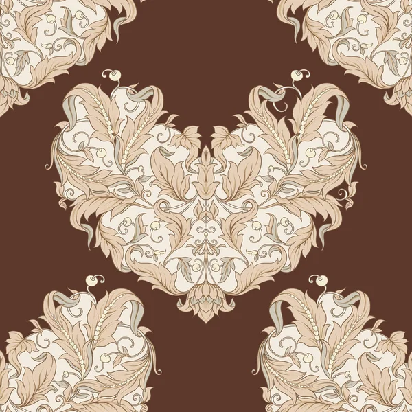 Motif sans couture, fond dans le style baroque, renaissance — Image vectorielle