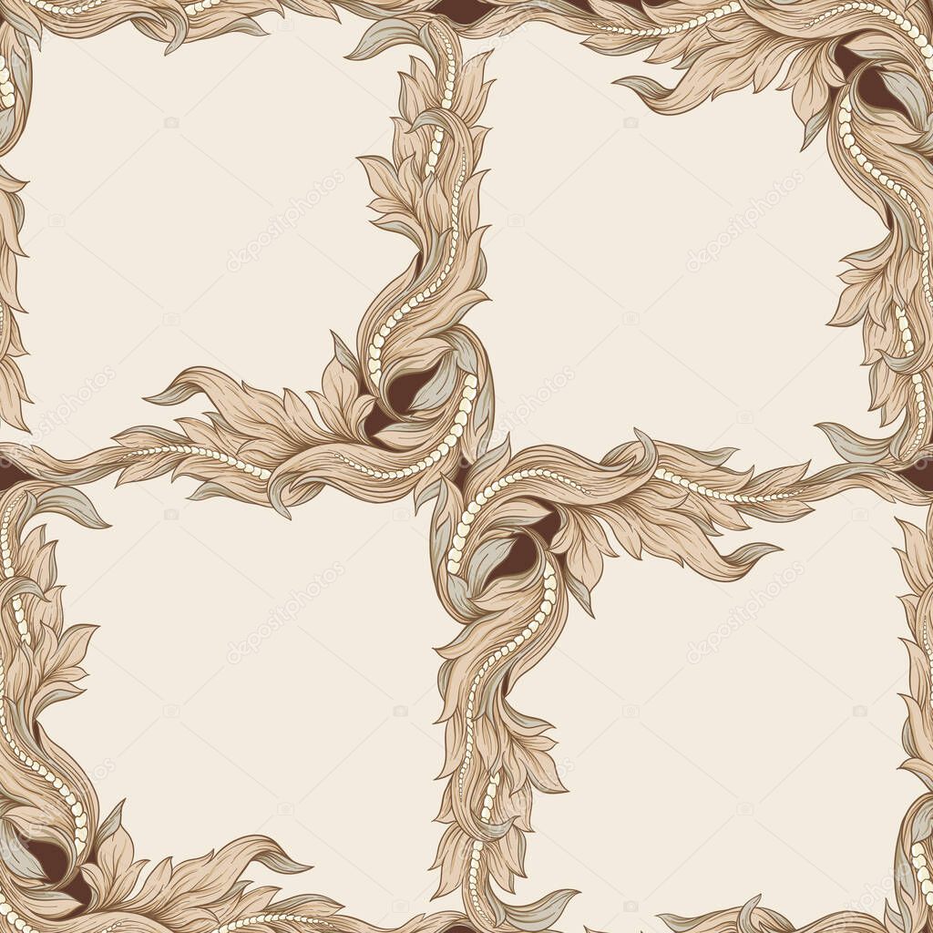 Seamless pattern, background in the style of baroque, renaissance