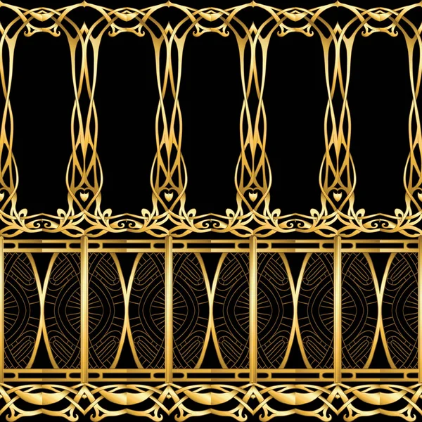 Naadloos patroon, achtergrond in art nouveau stijl — Stockvector