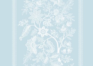 Fantezi çiçekleri retro, vintage, jacobean nakış tarzı.