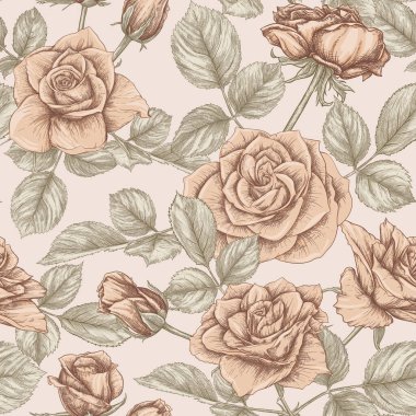 Gül çiçekleriyle kusursuz desen.