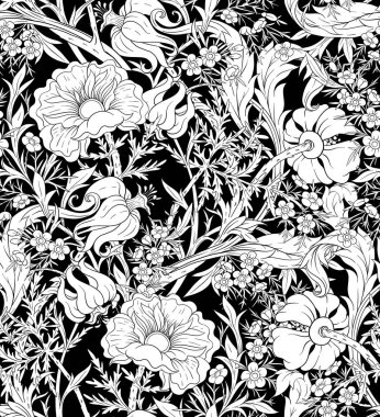 Çiçeksiz desen, arka planda sanat tarzında