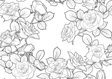 Gül çiçekleriyle kusursuz desen. 