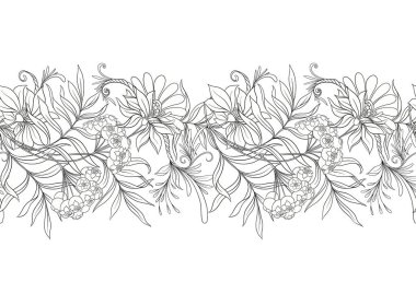 Kusursuz desen, dekoratif çiçeklerle arka plan