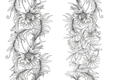 Kusursuz desen, dekoratif çiçeklerle arka plan