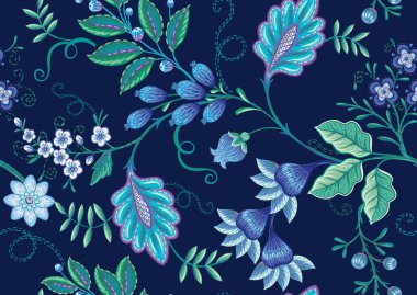 Kusursuz desenli, modası geçmiş, modası geçmiş süs çiçekleri..