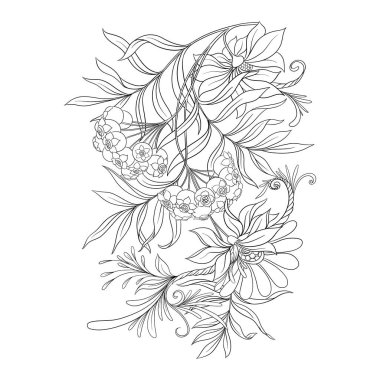 Çiçek deseni, arka plan sanat yenilik tarzı, klasik, eski, eski tarz..