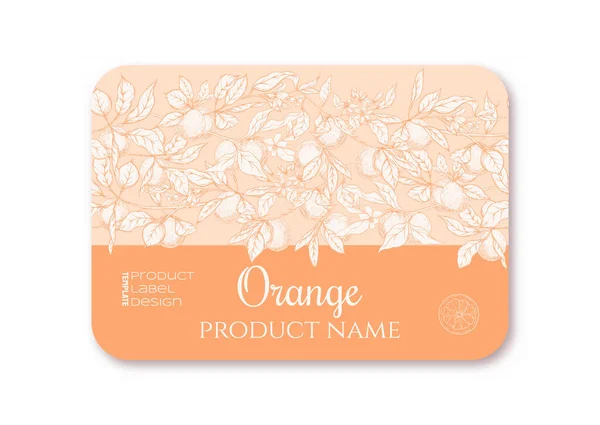 Agrumes mûrs orange. Modèle d'étiquette du produit — Image vectorielle