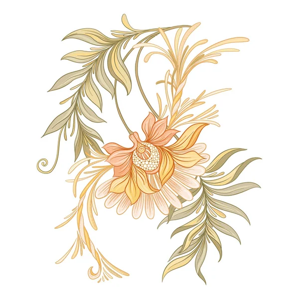 Floral μοτίβο, background In art nouveau style, vintage, old, retro style. — Διανυσματικό Αρχείο