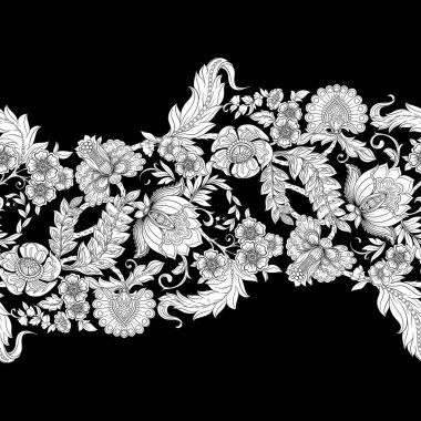 Kusursuz desenli, modası geçmiş, modası geçmiş süs çiçekleri..