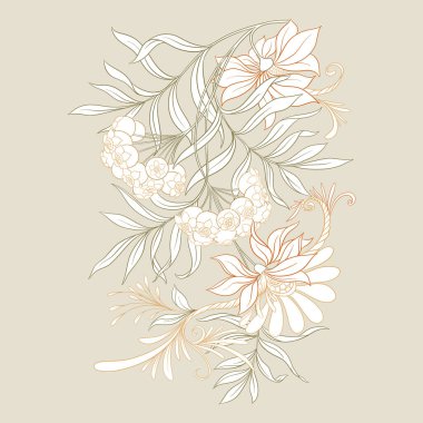 Çiçek deseni, arka plan sanat yenilik tarzı, klasik, eski, eski tarz..