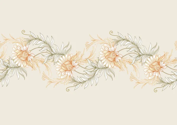 Sömlös mönster, bakgrund med dekorativa blommor — Stock vektor