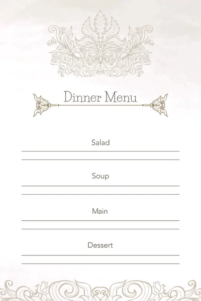 Jantar vintage menu fundo — Vetor de Stock