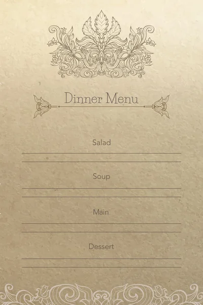 Jantar vintage menu fundo —  Vetores de Stock