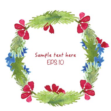 Suluboya çiçek öğeleri