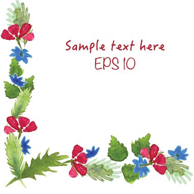 Suluboya çiçek öğeleri