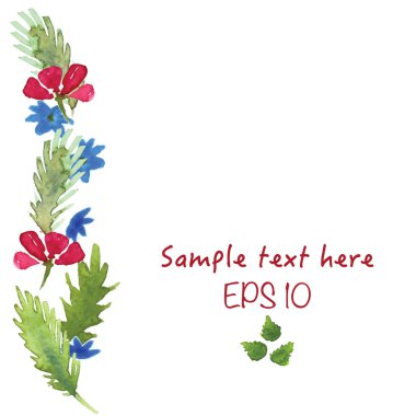 Suluboya çiçek öğeleri