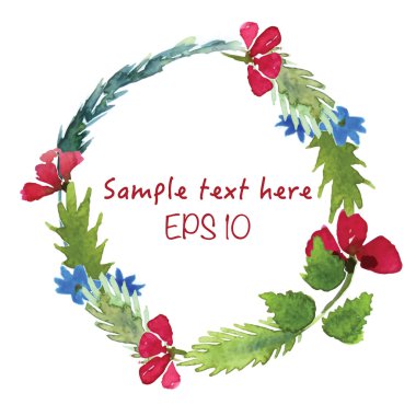 Suluboya çiçek öğeleri