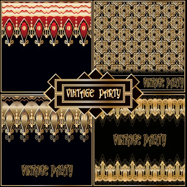 Retro posh pattern set — Stock Vector