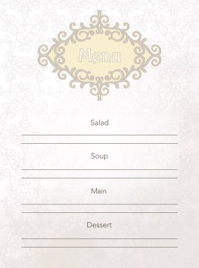 Menü doku çiçekli