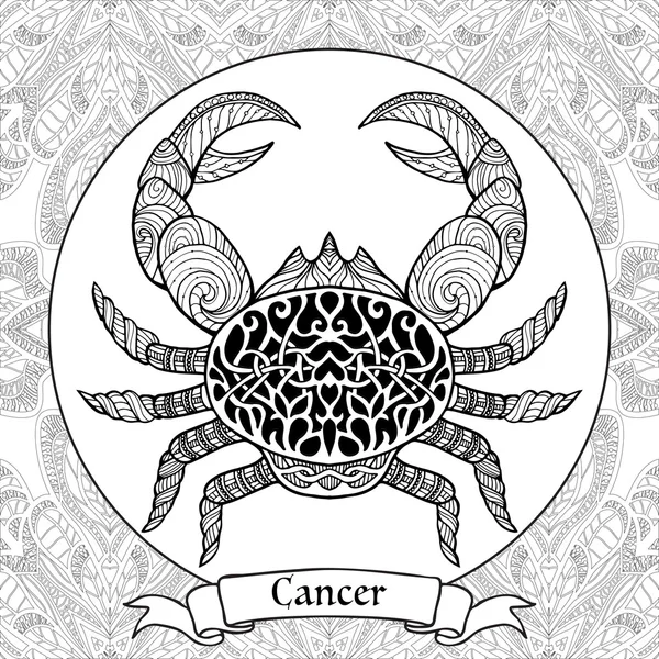 Cancer du signe du zodiaque — Image vectorielle