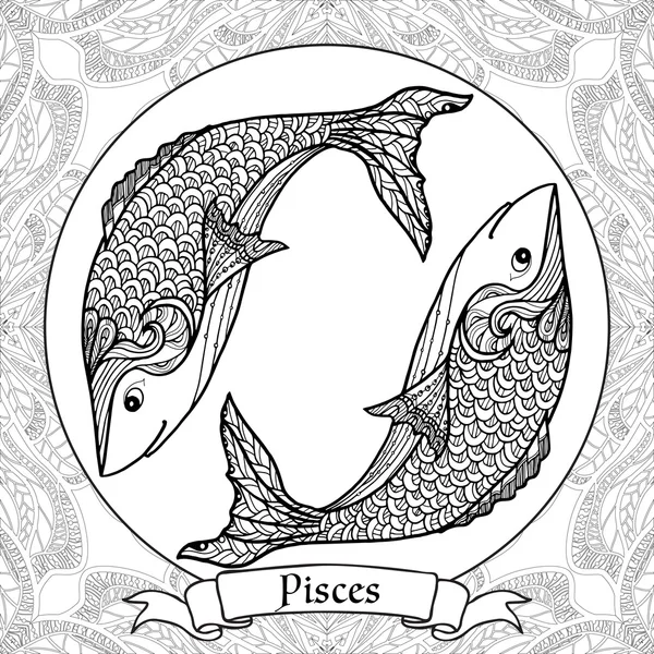 Segno zodiacale Pesci — Vettoriale Stock
