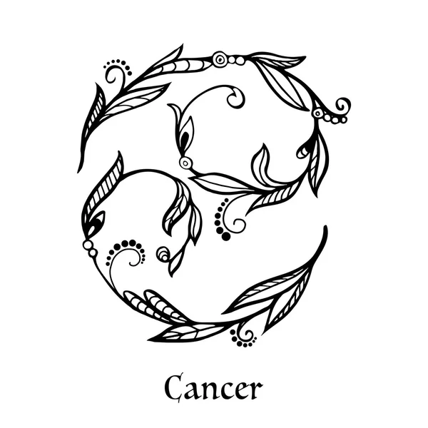 Cancer du signe du zodiaque — Image vectorielle