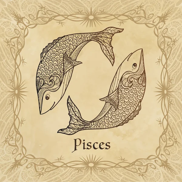 Zodiac sign Pisces — Stock Vector