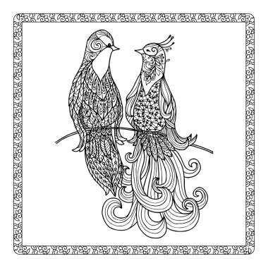 Boyama kuşlar desen