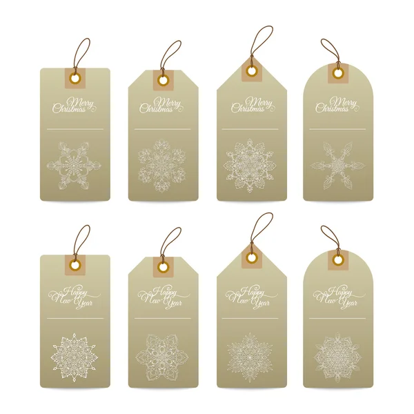 Decorativi tag regalo di Natale — Vettoriale Stock