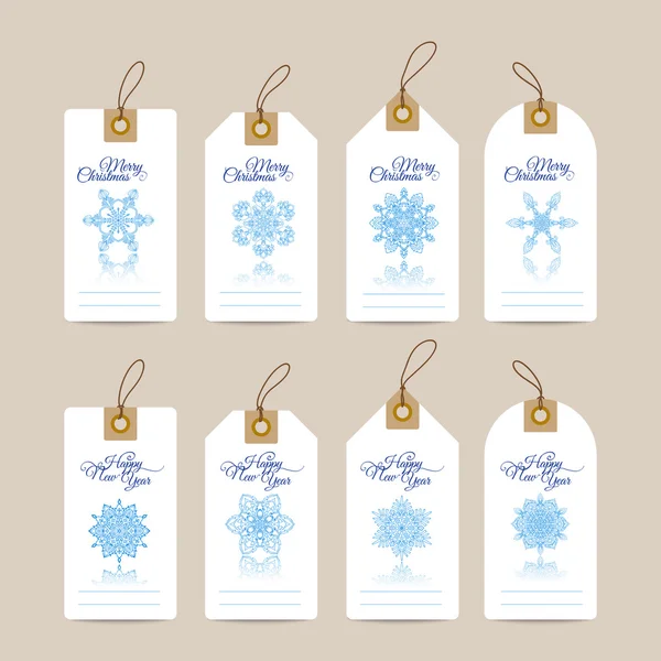 Decorative Christmas gift tags — Stock Vector