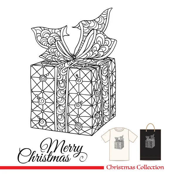Счастливого Рождества подарочная коробка — стоковый вектор