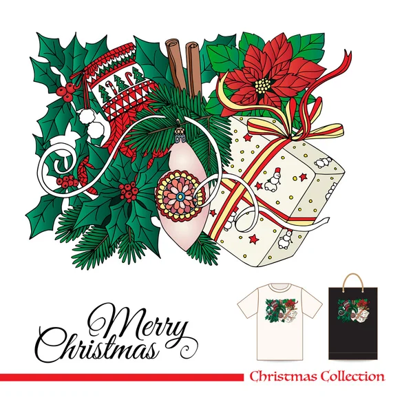 Feliz Navidad patrón decorativo — Archivo Imágenes Vectoriales
