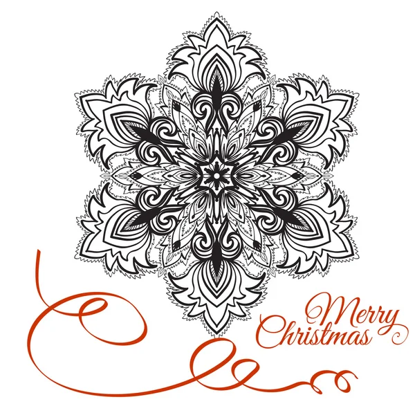 Merry Christmas Snowflake — Stock Vector