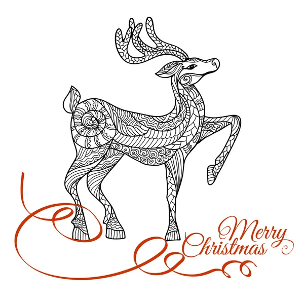 Merry Christmas deer — Stock Vector