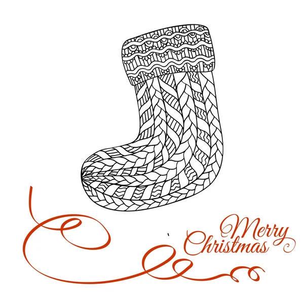 Merry Christmas Sock — Stock Vector
