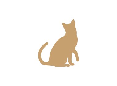 kedi silueti vektör logosu tasarımı
