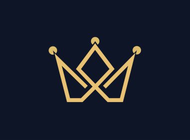 crown logo design, golden crown