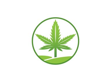 Marihuana tarlası logosu Kenevir toprak sembolü