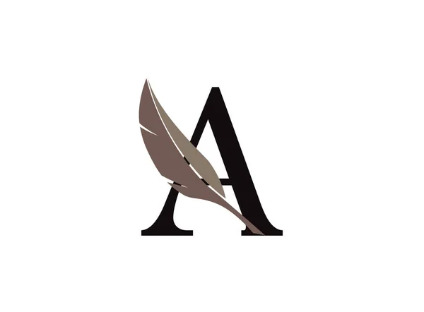 Monograma Pena Luxo Carta Inicial Logotipo Ícone Conceito Alfabeto — Fotografia de Stock