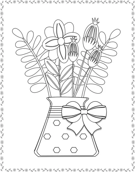 coloring book flowers for adult design