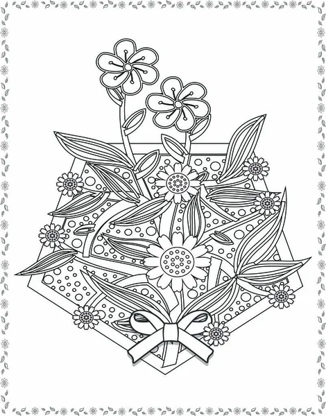 coloring book flowers for adult design